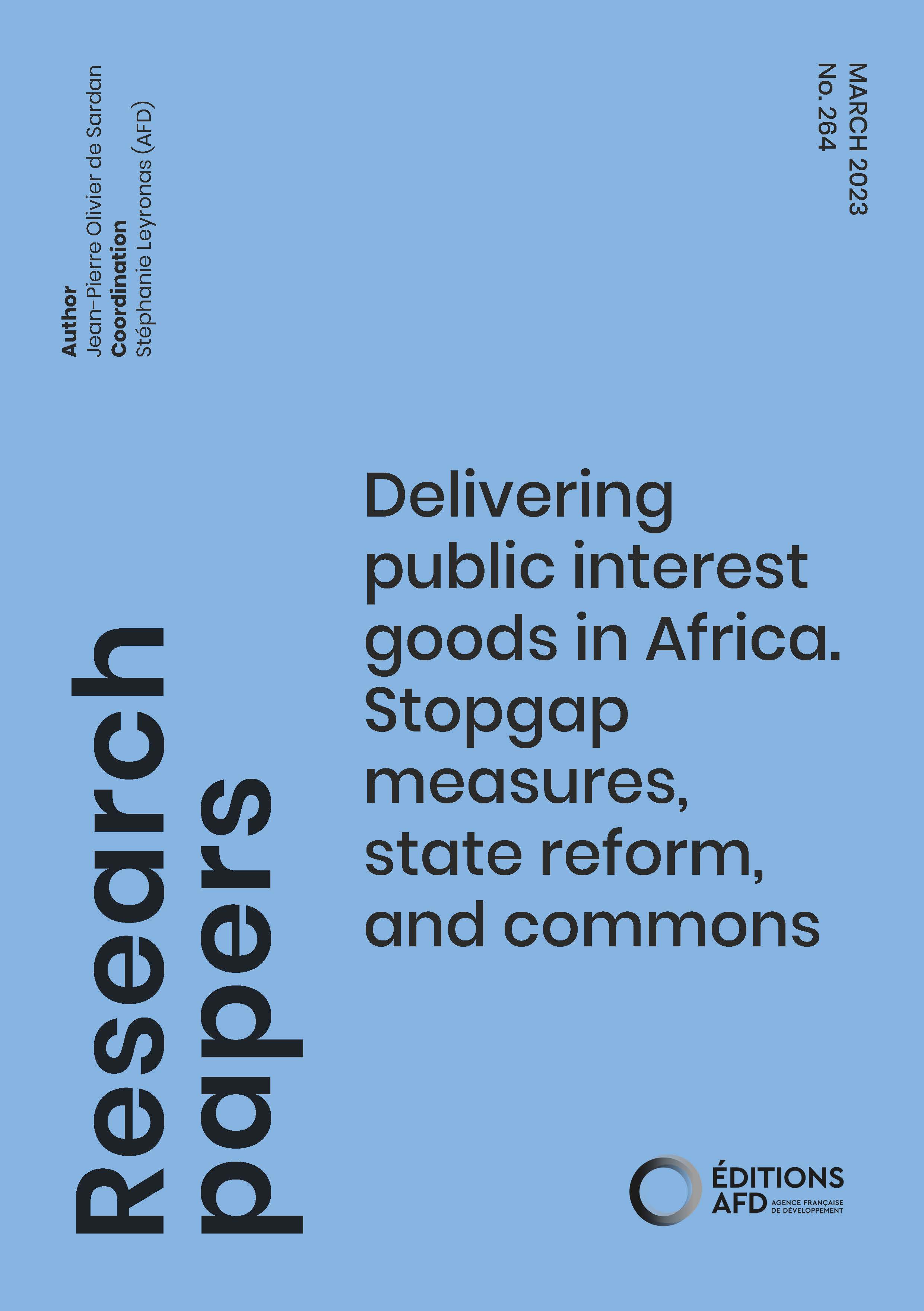 Delivering public interest goods in Africa. Stopgap measures, state reform, and commons